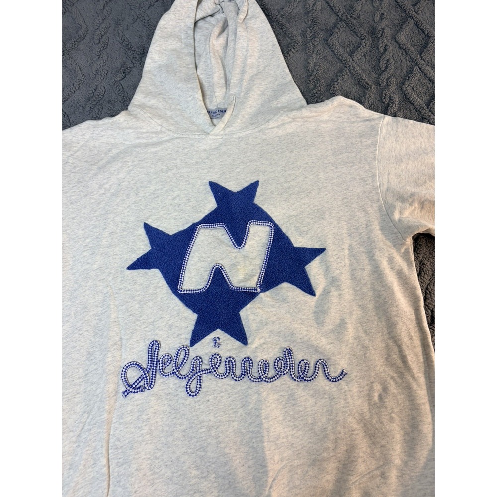 Aelfric Eden Hoodie M Gray Blue Star Graphic Sweatshirt Streetwear